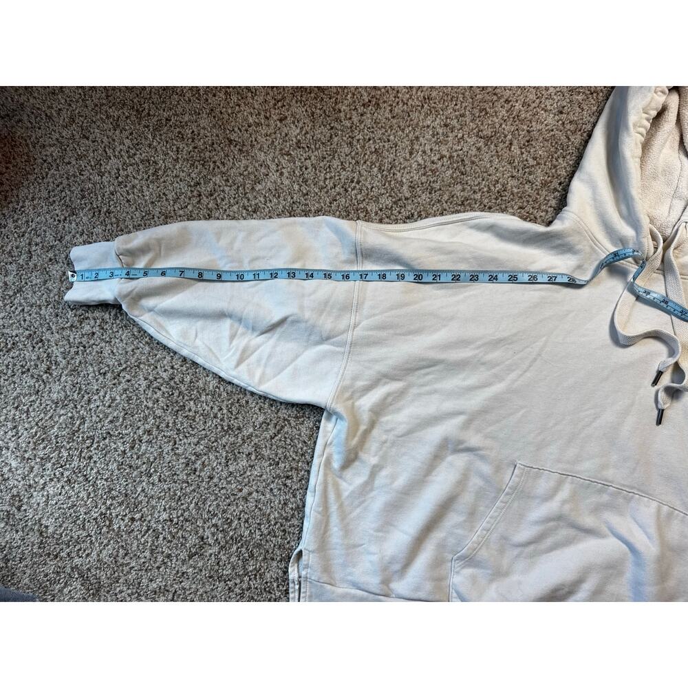 American Eagle Women's Seriously Huggable Oversized Cream Fleece Hoodie Size L - Picture 12 of 12